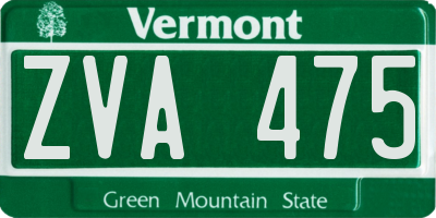 VT license plate ZVA475