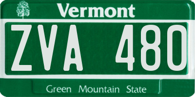 VT license plate ZVA480