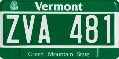 VT license plate ZVA481