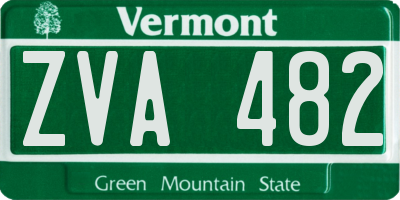 VT license plate ZVA482