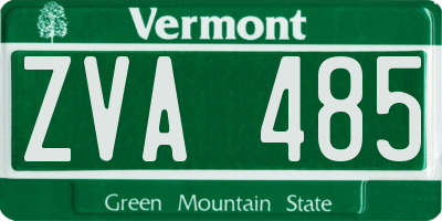 VT license plate ZVA485