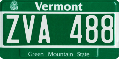VT license plate ZVA488