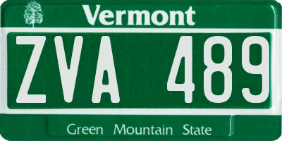 VT license plate ZVA489