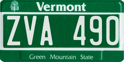 VT license plate ZVA490