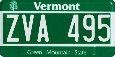 VT license plate ZVA495