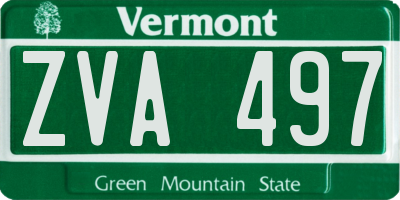 VT license plate ZVA497