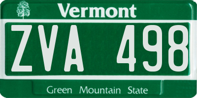 VT license plate ZVA498