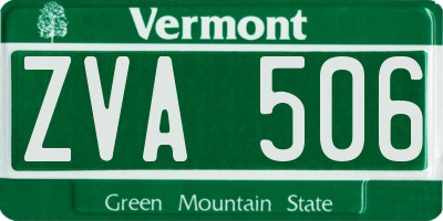 VT license plate ZVA506