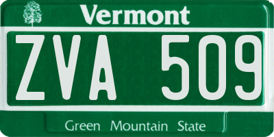 VT license plate ZVA509
