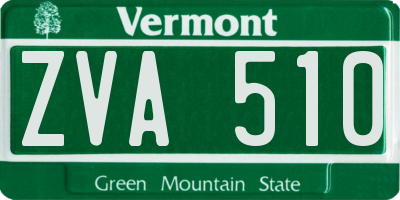 VT license plate ZVA510
