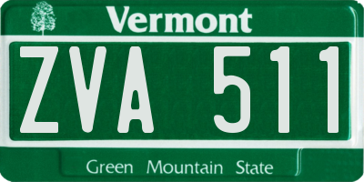 VT license plate ZVA511