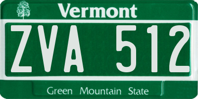 VT license plate ZVA512