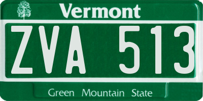 VT license plate ZVA513