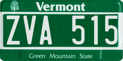 VT license plate ZVA515