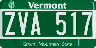 VT license plate ZVA517