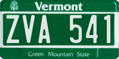 VT license plate ZVA541
