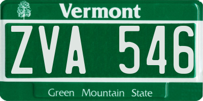 VT license plate ZVA546