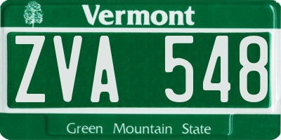 VT license plate ZVA548