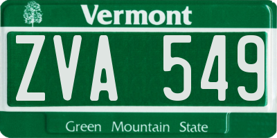 VT license plate ZVA549