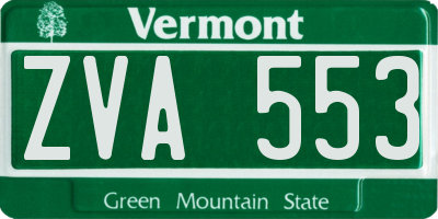 VT license plate ZVA553