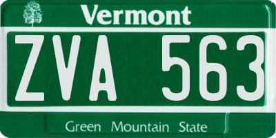 VT license plate ZVA563