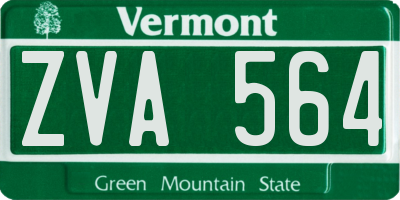 VT license plate ZVA564