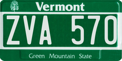 VT license plate ZVA570
