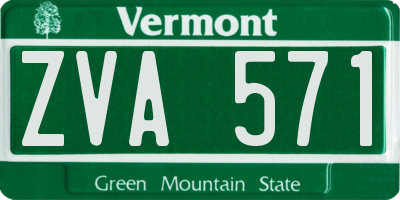 VT license plate ZVA571