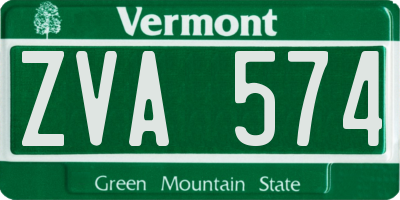 VT license plate ZVA574