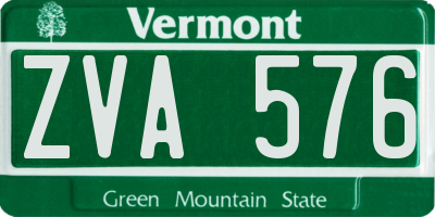 VT license plate ZVA576