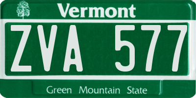 VT license plate ZVA577