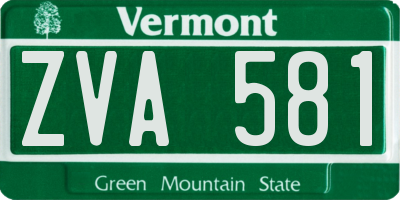VT license plate ZVA581