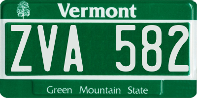 VT license plate ZVA582