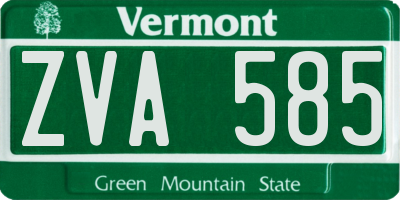 VT license plate ZVA585