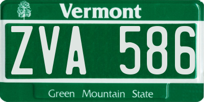 VT license plate ZVA586