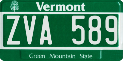VT license plate ZVA589