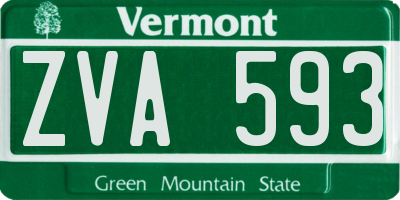 VT license plate ZVA593