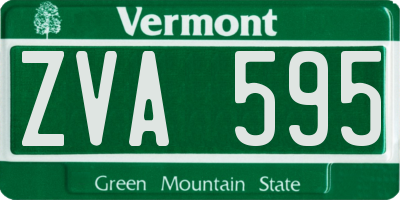 VT license plate ZVA595