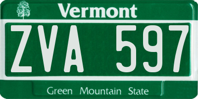 VT license plate ZVA597