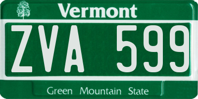 VT license plate ZVA599
