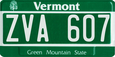 VT license plate ZVA607