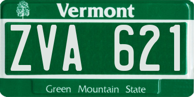 VT license plate ZVA621