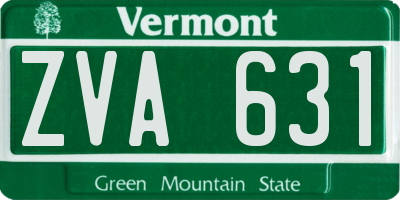 VT license plate ZVA631