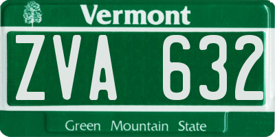 VT license plate ZVA632