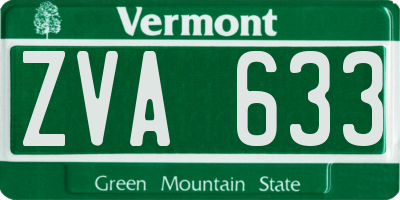 VT license plate ZVA633