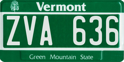 VT license plate ZVA636