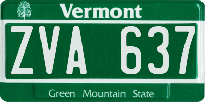 VT license plate ZVA637