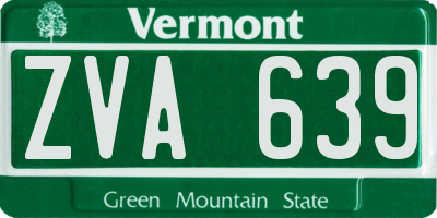 VT license plate ZVA639