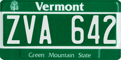 VT license plate ZVA642