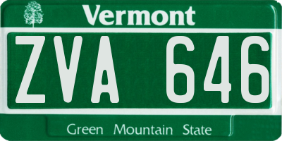 VT license plate ZVA646